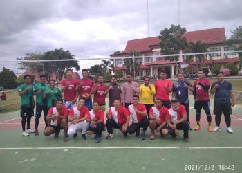 Pertandingan Persahabatan Bola Voli Antara UPP vs Rokania