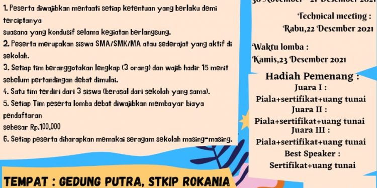 HIMA PGSD Rokania Adakan Lomba Debat Tingkat SMA Sederajat se-Kabupaten Rohul