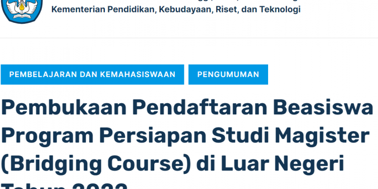 Pembukaan Pendaftaran Bridging Course