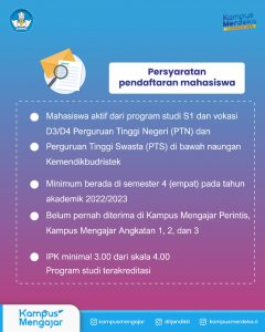 Persyaratan pendaftaran mahasiswa