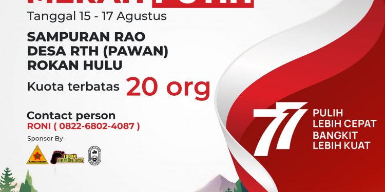 Brosur Mapala Rokania acara Ekspedisi Merah Putih di Sampuran Rao